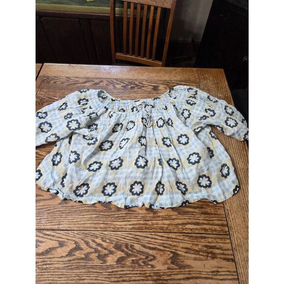 innika choo blue daisy blouse free size - Picture 1 of 4